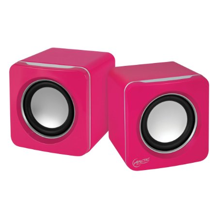 ARCTIC S111 USB-Powered Portable Stereo Speakers for Tablet/eReader/MP3/Computers, Balanced Treble/Superior Bass - Pink