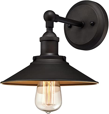 Westinghouse Lighting 6335500 Louis One-Light Indoor Wall Fixture, Finish and Metallic Interior, 1 Sconce, Oil Rubbed Bronze - Bronze