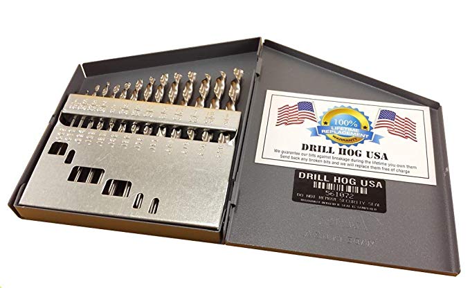 Drill Hog 13 Pc NIOBIUM Left Hand Drill Bit Set Index Drill Bits USA