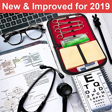 Updated For 2019 - Full Suture Practice Kit - Complete Suturing Training Set - For Medical, Nurse and Veterinary Students