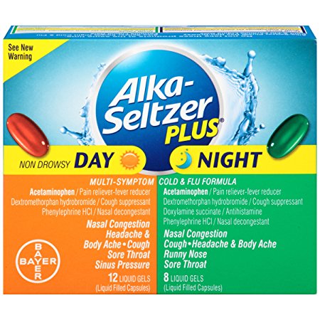 Alka-seltzer Plus Day/Night Cold and Flu Combo Pack Liquid Gels, 20 Count