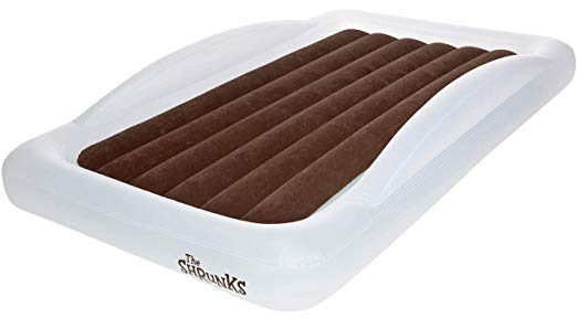 The Shrunks Toddler Travel Bed Portable Inflatable Air Mattress Bed for Travel or Home Use, White, Kids Air Bed for Camping and Sleepover with Security Rails and Electric Pump 152 x 94 x 23cm