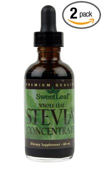 Stevia Whole Leaf Concentrate, 2fl Ounces (60ml)  Bottles (Pack of 2)