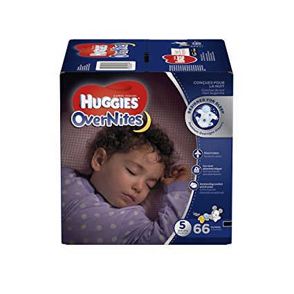 HUGGIES OVERNITES, Night Time, Baby Diapers, Size 5, 66ct