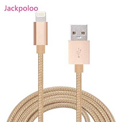 Jackpoloo Lightning USB Cable with Aluminum Connector - 3ft (1.2m) - Golden