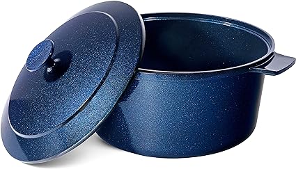 Granitestone Lightweight Dutch Oven Pot with Lid, 6.5 Qt Nonstick Dutch Oven Stock Pot, 10 in 1 Enamel Cooking Pot & Dutch Oven for Bread Baking, Stovetop Oven & Dishwasher Safe, 100% Toxin Free–Cobalt