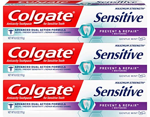 Colgate Sensitive Prevent and Repair Sensitive Toothpaste - 6 ounce, 3 Count