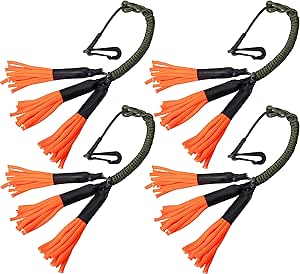 RunNico 4 Pcs Deer Scent Drag Line, Hunting Drag Scent Applicators with Detachable Clip, Orange Scent Drag for Outdoor Deer Hunting Supplies and Scent Attractant