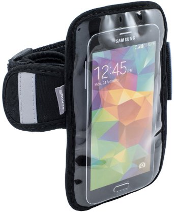 Arkon Sports Running Jogging Neoprene Smartphone Armband iPhone 6S 6 with Case Samsung Galaxy S6 S5 HTC One M9 - Retail Packaging - Black