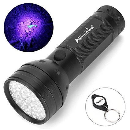 Alonefire black light cat urine blacklight ultraviolet flashlight 395 nm UV 12 led lamp portable blacklight 3 AAA battery with free keychain light for Home Sports Outdoors Hunting Camping Hiking Pet