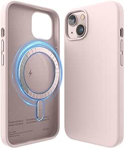 elago Coque en Silicone Magnétique Compatible avec iPhone 13 (6.1") Étui, Compatible avec MagSafe, Aimants Intégrés, Silicone Liquide Premium, Étui de Protection (Lovely Rose)