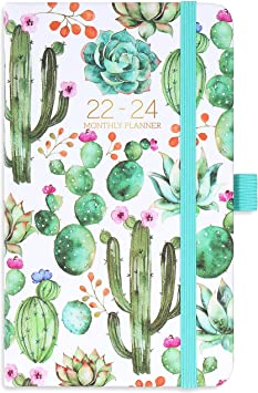 2022-2024 Monthly Pocket Planner/Calendar - Three Year Monthly Pocket Calendar 2022-2024 for Purse, 6.3’’ × 3.8’’, Jan. 2022 - Dec. 2024, Monthly Planner with Pen Loop, Elastic Bound, Bookmarks, Back Pocket, Thick Paper