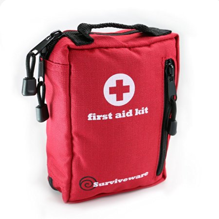 Small First Aid Kit Best for Hiking, Backpacking, Camping, Travel, Car & Cycling. Waterproof Laminate Bags Protect Your Items! Perfect for all Outdoor Adventures or be Prepared at Home & Work