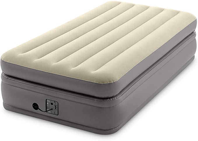 Intex -Twin Comfort Elevated Fiber-Tech Airbed, Cream (64161EP)