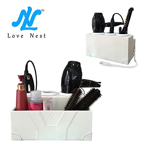 Love Nest White Personal Snake PU Leather Ceramic Countertop Hair Styling Storage Chest Station