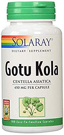 Solaray Gotu Kola Capsules, 450 mg, 100 Count (2 Pack)