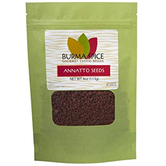 Annatto Seeds, whole | Achiote Seeds | Ideal as a Grilling Spice and Rub 4 oz.