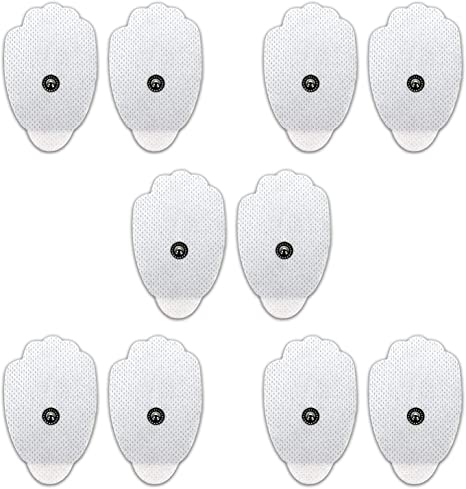 FDA Cleared HealthmateForever Reusable Washable Massage 10pcs /5 Pair Hand Shaped Electrode Patches Pads Water Activated, no Gel Needed. Compatible with HealthmateForever tens Unit