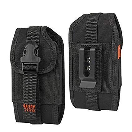 Reiko Nylon Rugged Pouch For Iphone 8 / Iphone 7 / Iphone X / 10 Holster Clip Black Case W/ Card Pocket and Zoomazig Stylus