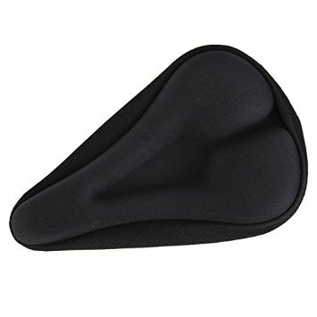 Black Soft Gel Relief Bike/Bicyle Saddle Seat Cushion Pad Cover (straight and triangle groove)