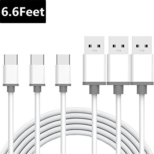 Samsung Galaxy S8 Charger, USB C to USB A Cable (3 Pack 6.6 ft), CeeOne Fast Charging Cord for Samsung S9 S8 Plus Active Note 8, Nintendo Switch ,LG V20 G5 G6, Moto Z, Google Pixel and More (White)