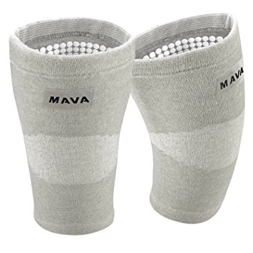 Mava Sports Reflexology Knee Support Sleeves (Pair) for Joint Pain and Arthritis Relief, Improved Circulation Compression – Effective Support for Running, Jogging, Workout, Walking and Recovery