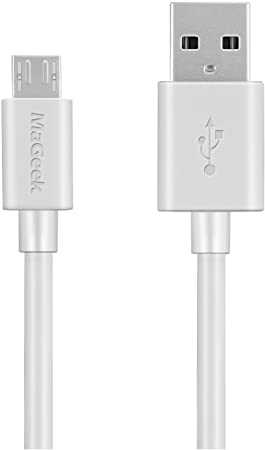 MaGeek 3ft / 0.9m Premium Micro USB Cable High Speed USB 2.0 A Male to Micro B Sync and Charge Cable for Samsung, HTC, Sony,Motorola,LG, Google, Nokia and More (White)