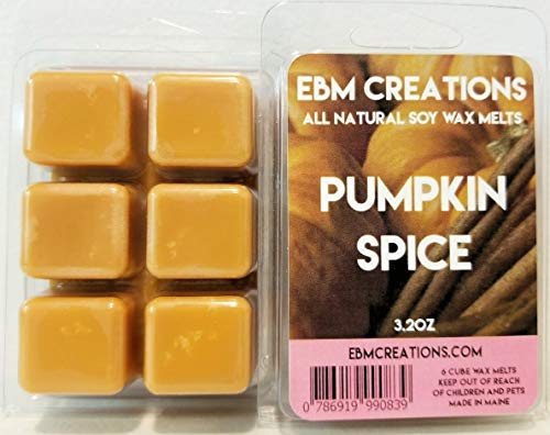 Pumpkin Spice - Scented All Natural Soy Wax Melts - 6 Cube Clamshell 3.2oz Highly Scented!