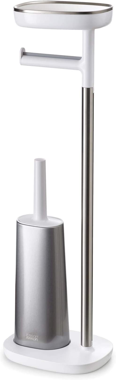 Joseph Joseph 70519 EasyStore Plus Standing Paper Holder with Flex Toilet Brush, Stainless Steel