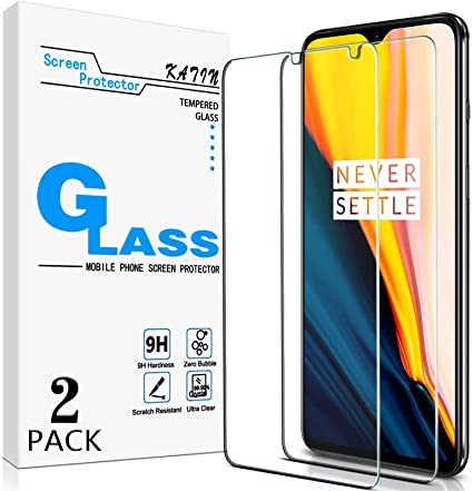 KATIN OnePlus 7T Screen Protector - [2-Pack] Tempered Glass for OnePlus 7T Screen Protector Easy to Install, Bubble Free with Lifetime Replacement Warranty