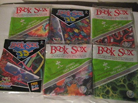 Jumbo Book Sox Cover Assorted Designs 10 x h " x 8 W" (6 pack)