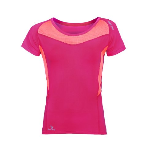 Beroy Women Casual Short Sleeve Dry Quik Top T-shirt for running,yoga