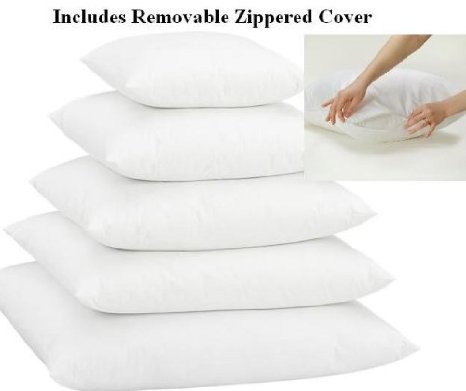 Set of 2 - 20quotx 20quot- Poly Pillow Inserts with Zippered Cover- Premium Quality - Exclusively by Blowout Bedding RN 142035