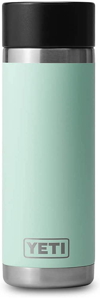 YETI Rambler 18 oz Bottle, Stainless Steel, Vacuum Insulated, with Hot Shot Cap, Seafoam