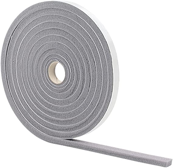 M-D Building Products 02097 2097 M-D 0 Low Density Open Cell Self-Adhesive Foam Tape, 17 Ft L X 1/2 in W 3/8 in T, Gray, x H x 17' L