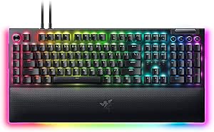 Razer BlackWidow V4 Pro Wired Mechanical Gaming Keyboard with Orange Switches - Tactile and Quiet, Doubleshot Keycaps, Command Dial, Chroma RGB - Black (Renewed)