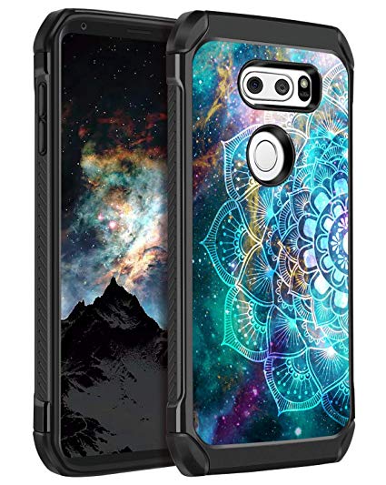 BENTOBEN LG V30 Case, LG V30  Case, LG V35 ThinQ Case Hybrid Dual Layers Nebula Mandala Design Hard PC Flexible TPU Cover Slim Shockproof Protective Phone Case Madala