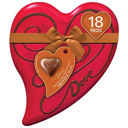 DOVE Valentine's Peanut Butter Milk Chocolate Truffles Heart Gift Box 6.5-Ounce Tin
