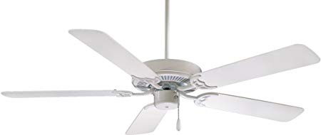 Minka-Aire F546-WH Downrod Mount, 5 White Blades Ceiling fan, White