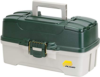 Plano Molding 620304 Fishing Tackle Box, Green Metallic/Off White, 3-Tray