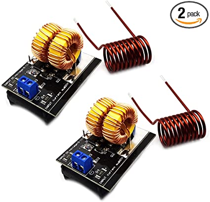 DEVMO 2Pcs Mini Low Voltage ZVS Induction Heater Machine Product Voltage 5V-12V