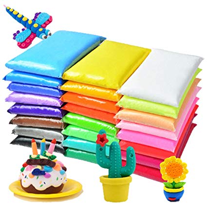 24 Colors Modeling Clay,DIY Air Dry Clay with Tools,Best Gifts for Kids