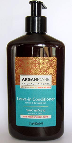 ARGANICARE Leave-In Conditioner for dry & damaged hair with Moroccan Argan oil Shea Butter 400ml/13.5oz