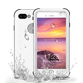 RedPepper iPhone 7 Plus/iPhone 8 Plus Waterproof Case[5.5 inch], Full Sealed Protective Cover IP68 Water Proof Case for Outdoor Sports Shockproof, Snowproof, Dirtproof (White)