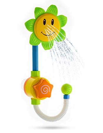 Advanced Play Best Baby Bath Toys for Toddlers Fun Interactive Sunflower Shower Water Squirt Bathtub Toys for Kids Children Babies Girls Boys
