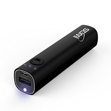 SoMi 3000mAh Portable Charger, Aluminum Power Bank w/ UL-Approved Battery Cell, Built-in LED Flashlight, Lipstick-Sized ,High-speed Charging Patented. External Cellphone Charger for iPhone, Samsung
