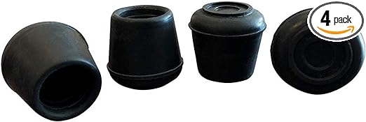 Shepherd Hardware 9124 1/2-Inch Rubber Leg Tips, 4-Pack Black