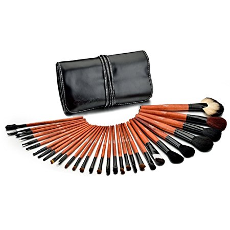 Glow 30 Piece Professional Makeup Brushes in Black Case