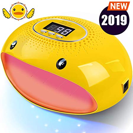 PrettyDiva UV LED Nail Lamp - 2019 New 54W LED UV Light Nail Dryer Curing Lamp Gel Nail Polish Machine with Auto Sensor LCD Screen for Fingernails & Toenails- Cartoon Yellow