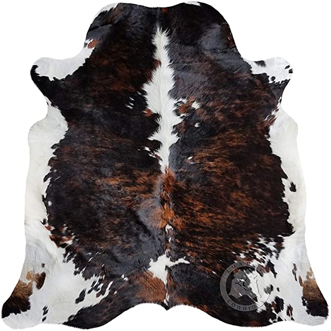 Brindle Dark Tricolor Cowhide Rug Large Approx 5ft x 7ft 150cm x 210cm from Luxury COWHIDES